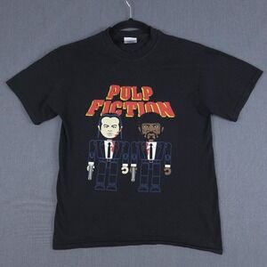 Pulp Fiction Shirt Size Medium Black Short Sleeve Travolta Jackson Tarantino Y2K